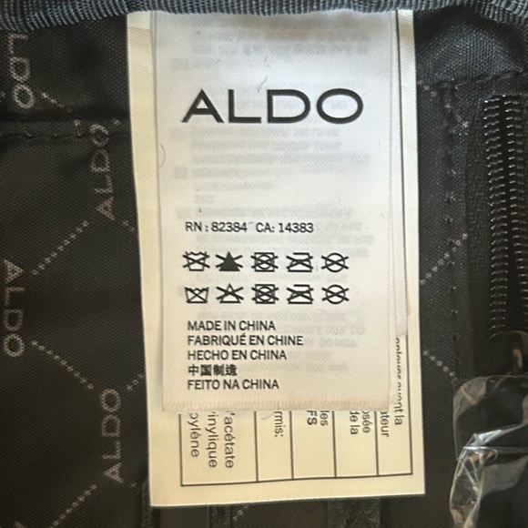 Aldo Women’s Black Sherpa Fleece Mini Backpack Adjustable Faux Leather Trim - Picture 5 of 8
